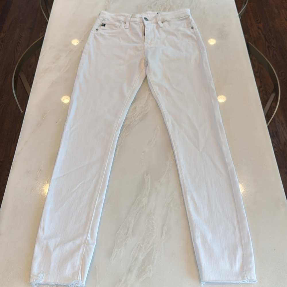 Ag Adriano Goldschmied The Farrah Skinny Ankle, high rise, white,